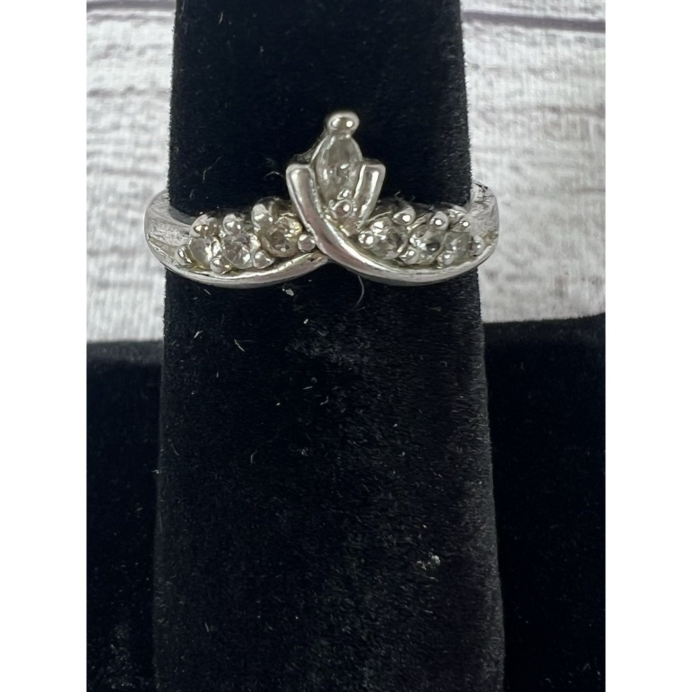 Vintage Clear Stone Marquise Ring Size 6 Non Magnetic